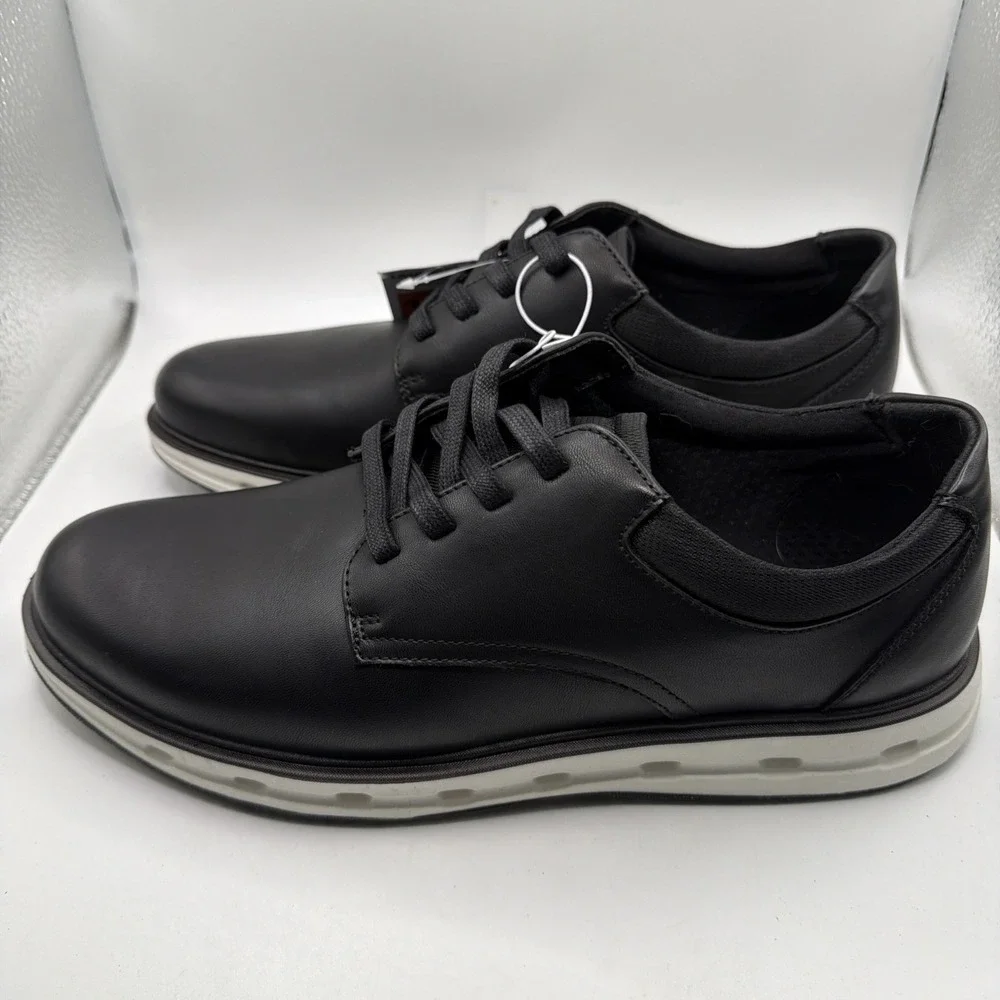 Land's End Men's Sport Oxford Comfort Shoes  Black /White 9 New